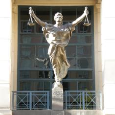 Justice scales statue