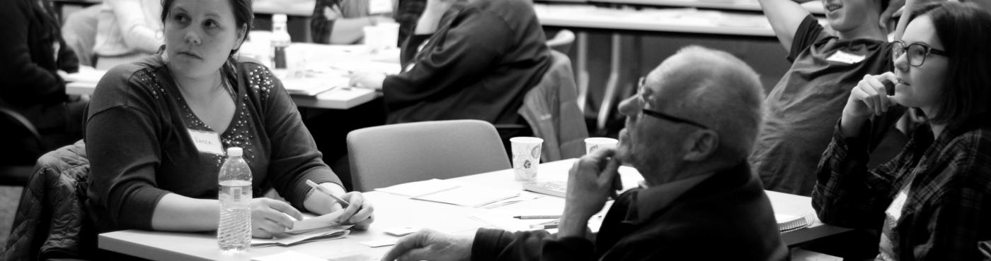 Volunteers of all ages at a training