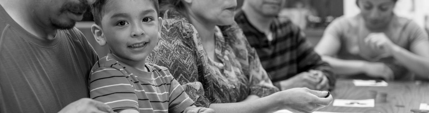 Parents and children play literacy games