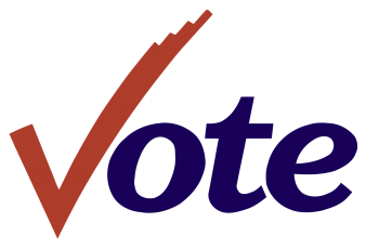 the word vote with a check mark for the v