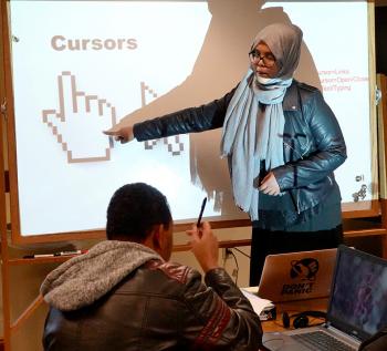 A digital navigator shows learners how to use a cursor