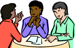 3 women discussing
