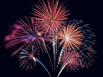 fireworks exploding in a black sky