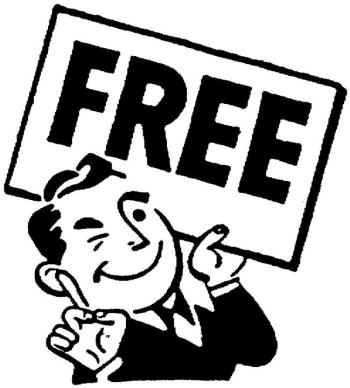 man holding a sign that reads free