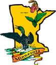 Cartoon of Minnesota with Loon