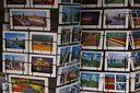 Racks of postcards