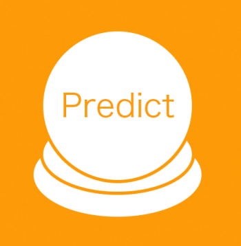 clipart of crystal ball containing the word predict