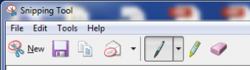 Tool bar with snipping tool