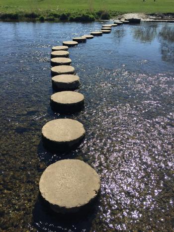 stepping stone path through water