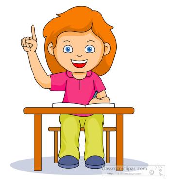 student raising hand