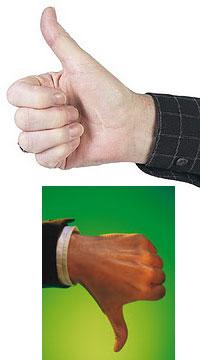 Thumbs up, thumbs down
