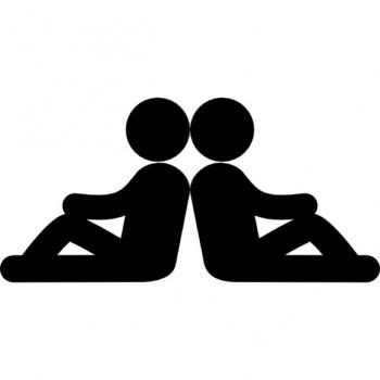 two-persons-sitting-back-with-back-in-symmetrical-posture