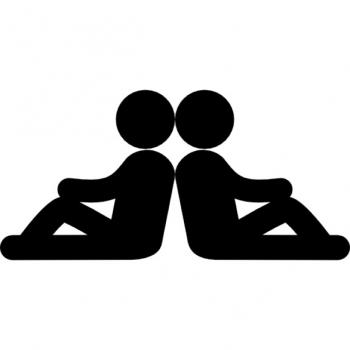two-persons-sitting-back-with-back-in-symmetrical-posture