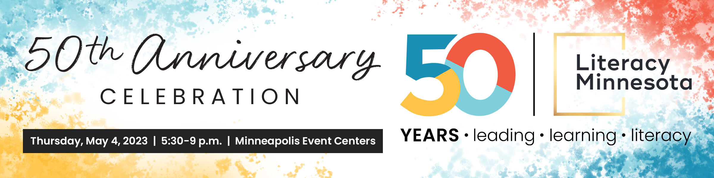 Literacy Minnesota 50th Anniversary Banner