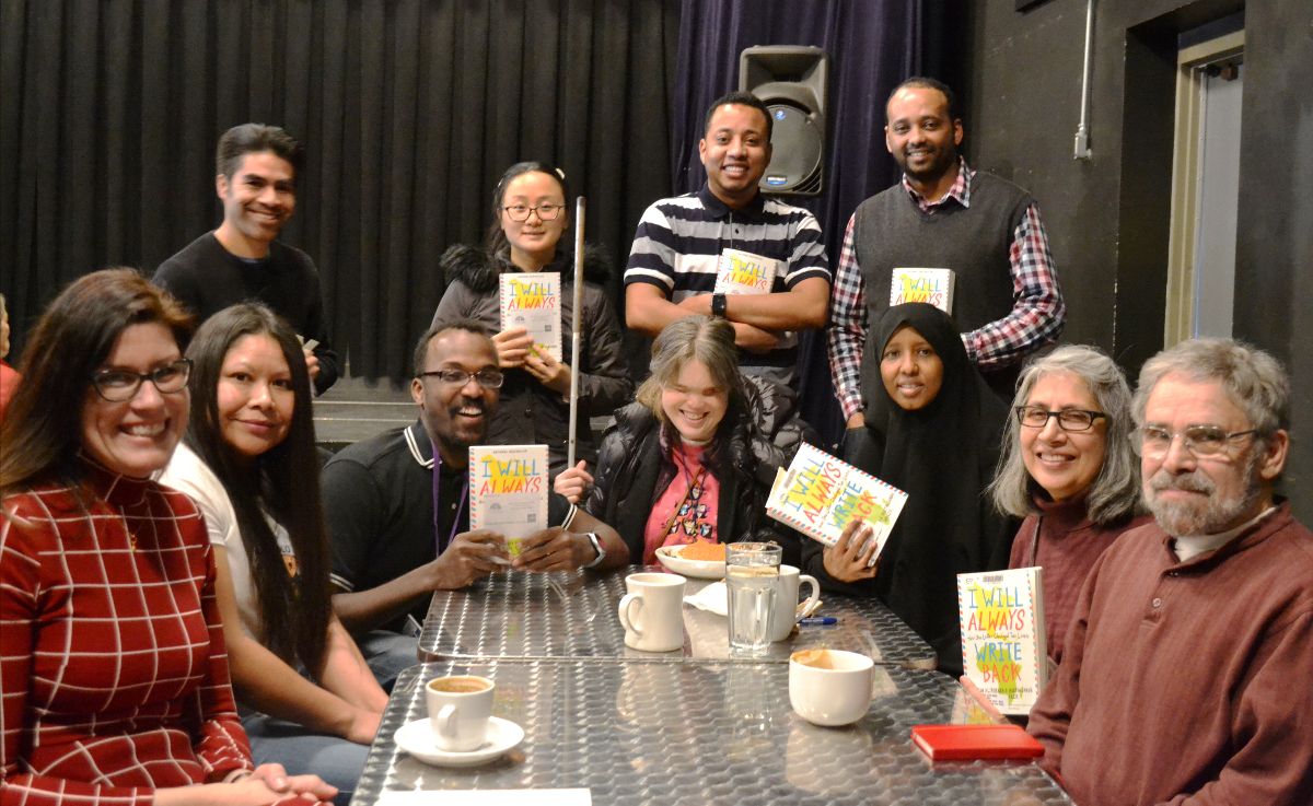 Members of the Open Door book club gather together.